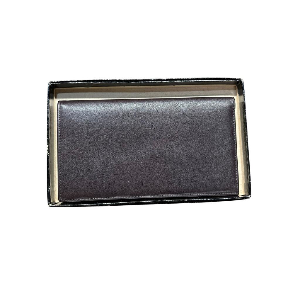 Vintage Crosston Calfskin Leather Bi-Fold Wallet 7"x4" Made in Italy NOS